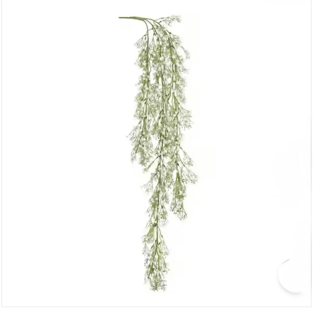 Artificial Baby's Breath Hanging Garland White/Green Flower Stem Spray Bush new